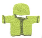 KSS Light Green Sweater/Jacket and a Hat (3 Months) SW-982