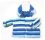 KSS Blue Striped Hooded Baby Sweater/Jacket 9-12 Months SW-893