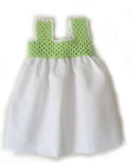KSS White Cotton Eyelet Crocheted Dress 24 Months - Click Image to Close