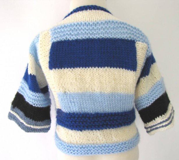 KSS Abstract Blue Knitted Sweater/Jacket 2 Years - Click Image to Close
