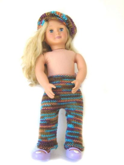 KSS Multi Colored Pants and Hat for 18" doll TO-049 - Click Image to Close