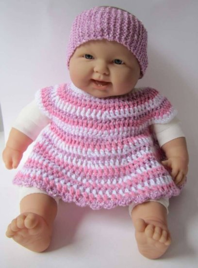 KSS Knitted/Crocheted Dress with Headband 6 Months