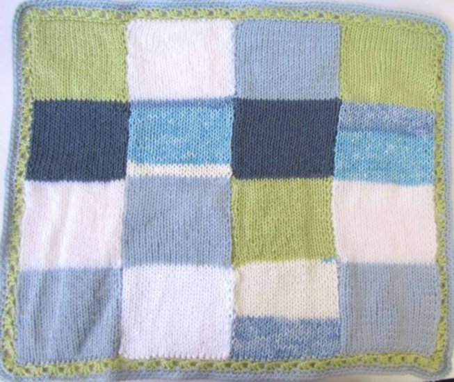 KSS Light blue, Green Squares Baby Blanket Newborn and up - Click Image to Close