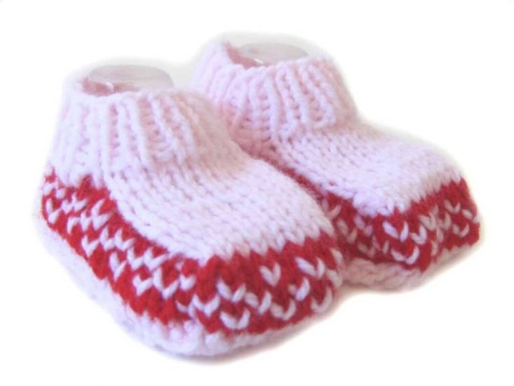 KSS Acrylic Knitted Pink Booties (3 - 6 Months)