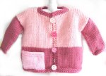 KSS Light and Dark Pink Heavy Knitted Sweater/Jacket (2 Years/3T)