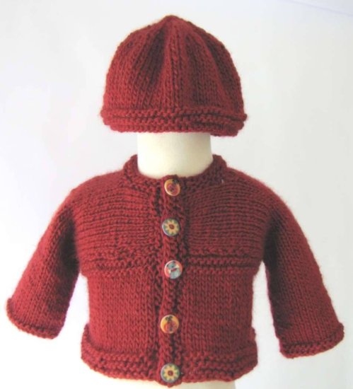 KSS Heavy Ruby Red Sweater with a Hat (12-24 Months)