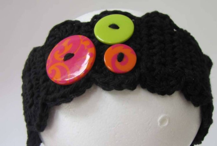 KSS Black Headband with Buttons 15 - 17