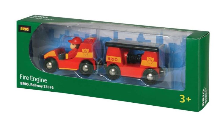 BRIO Railway Fire Engine Train Set 33576 - Click Image to Close
