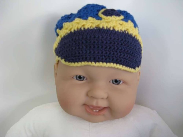 KSS Blue Cotton Baseball Cap with Yellow 16" (1-2 Years) - Click Image to Close