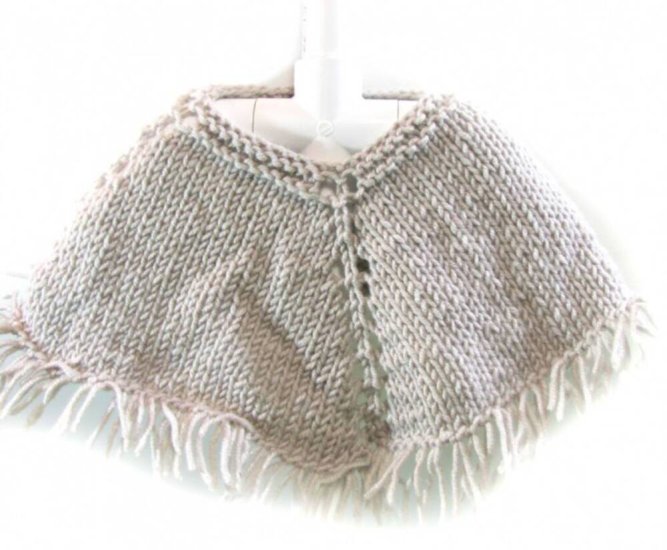 KSS Grey Baby Poncho with Fringes (3  Months)