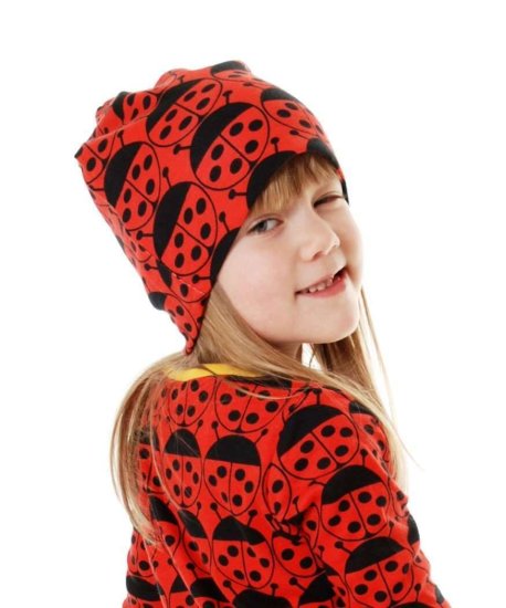 DUNS Organic Cotton Knit Red Ladybug Hat - Click Image to Close