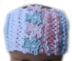 KSS Pastel Knitted Cotton Headband with Buttons 13 - 16"