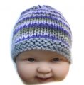 KSS Purple/Brown Striped Pullover Sweater with a Hat (12 Months)