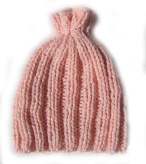KSS Pink Ribbed Cotton Hat 12 - 14" (0 - 3 Months)