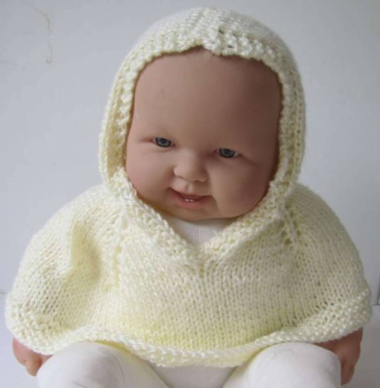 KSS Soft Ivory Colored Baby Poncho 0 - 2 Years - Click Image to Close
