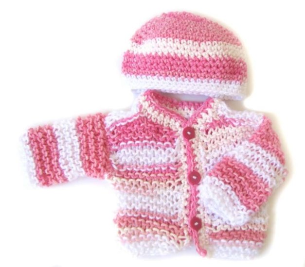 KSS Pink Baby Sweater/Jacket and Hat (Newborn) SALE