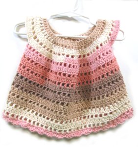 KSS Baby Crocheted Nature Colors Cotton Dress and Hat 9 Months