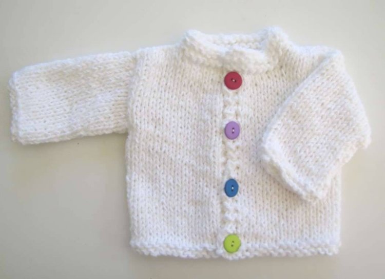KSS White Baby Sweater and Hat Set size 18-24 Months SW-524 - Click Image to Close