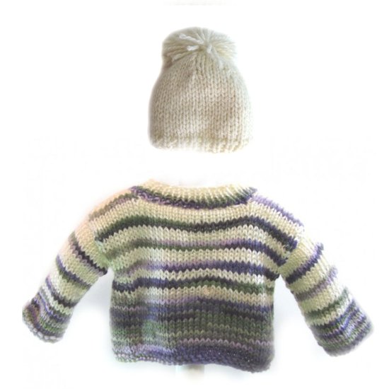 KSS Striped Purple/Grey Sweater (9-12 Months) SW-594 - Click Image to Close