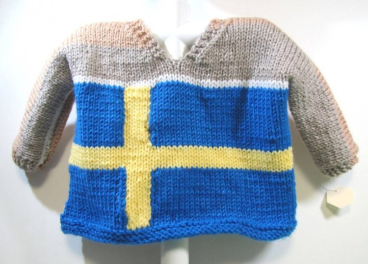 KSS Beige Pullover Swedish Flag Sweater (2 Years) SW-753 - Click Image to Close