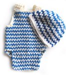 KSS Cotton/Acrylic Blue/White Baby Onesie & Hat 3 Months PA-062