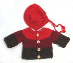 KSS Burnt Oange Ombre Sweater/Cardigan with a Hat Newborn