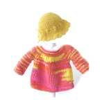 KSS Orange/Yellow Colored Handmade Sweater & Hat (9 Months) SW-715 KSS-SW-715-AZH