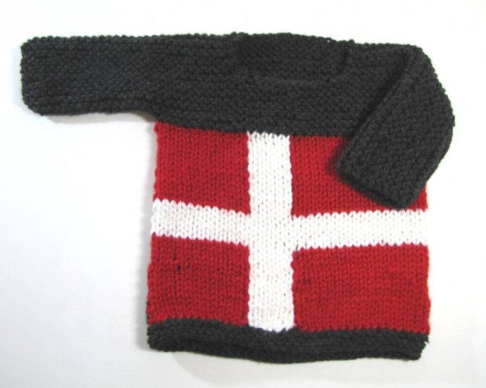 KSS Bright Colored Danish Flag Toddler Sweater 2T SW-725 - Click Image to Close