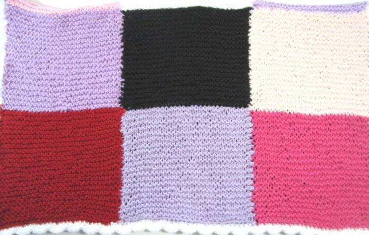 KSS Large Colorful Squares Baby Blanket Newborn and up - Click Image to Close