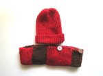 KSS Dark Red Money {or Pacifier) Belt and Ribbed Hat 0 - 6 Years
