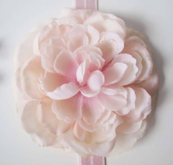 KSS Pink Elastic Flower Headband 16 - 18" (2 - 3 Years) HB-116 - Click Image to Close