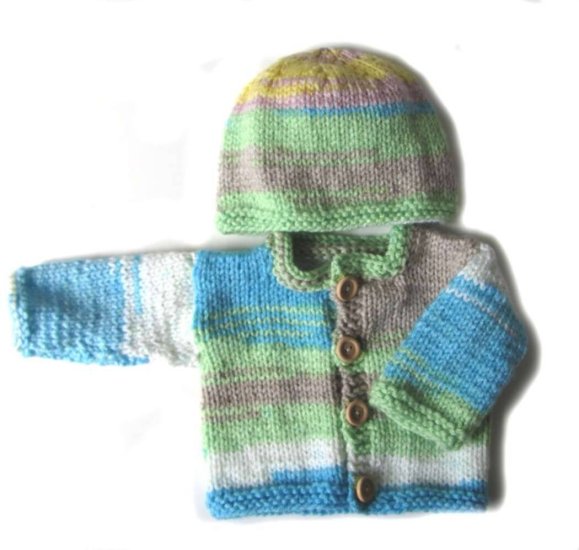 KSS Sea and Land Sweater/Cardigan with a Hat (3 Months)