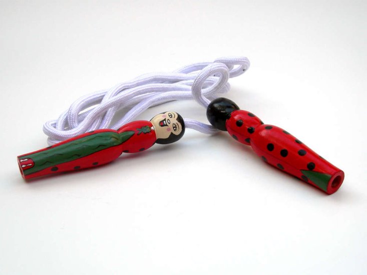 Jumprope with Handpainted Wooden Ladybug Lady