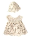 KSS Crocheted Natural Baby Dress and Hat 3 Months