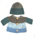 KSS Blue Berry Muffin Sweater/Cardigan with a Hat (6 Months)