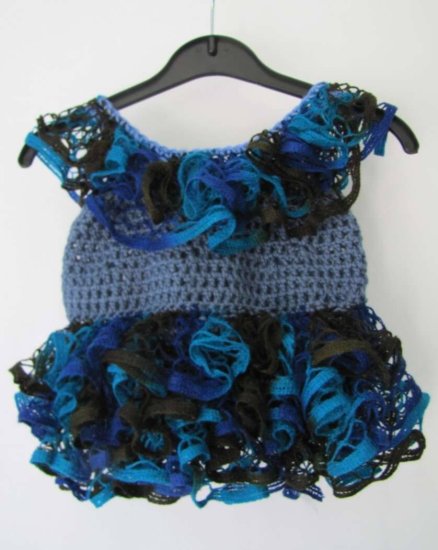 KSS Blue/Teal Crocheted Dress 12 Months DR-076 - Click Image to Close