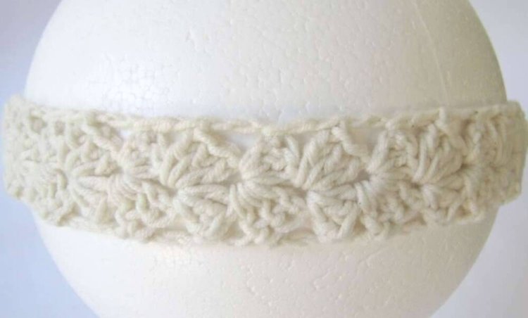 KSS ivory Narrow Headband with Button up to 19" (Toddler) - Click Image to Close