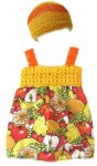 KSS Cotton Dress Yellow/Orange Fruit 6-9 Months