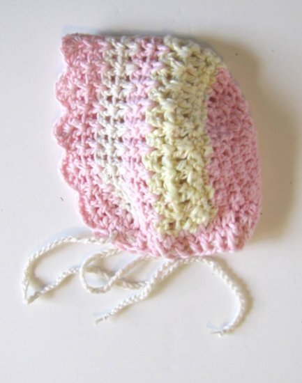 KSS Pink/Yellow Cotton Bonnet Type Baby Hat 13 - 15