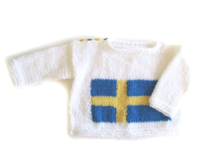 KSS Blue, Yellow and White Pullover Swedish Flag Sweater (3-4 Years) - Click Image to Close