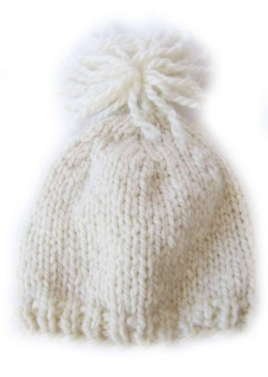 KSS OffWhite Beanie with a Loose Tassel 15 - 17" (1 - 2 Years) - Click Image to Close