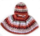 KSS Multicolored Baby Poncho and Hat (6 Months) PO-004