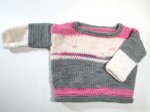 KSS Grey/Pink Colored Pullover Baby Sweater 12 Months SW-723