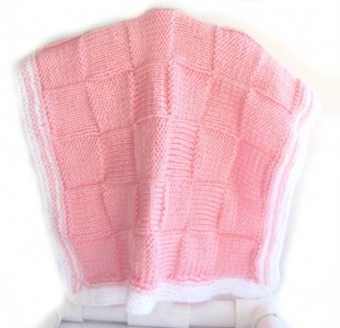 KSS Pink Squared Baby Blanket 30" x 18" Newborn and up BB-105