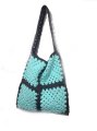 KSS Brown/Turquoise Shoulder Bag with Granny Squares TO-135