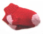 KSS Red/Pink Acrylic Knitted Booties (6-9 Months)