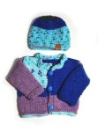 KSS Blue/Aqua Sweater/Cardigan with a Hat 6 Months SW-1067
