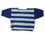Crocheted Navy/Lightblue Cotton Cardigan Jacket 6 Months