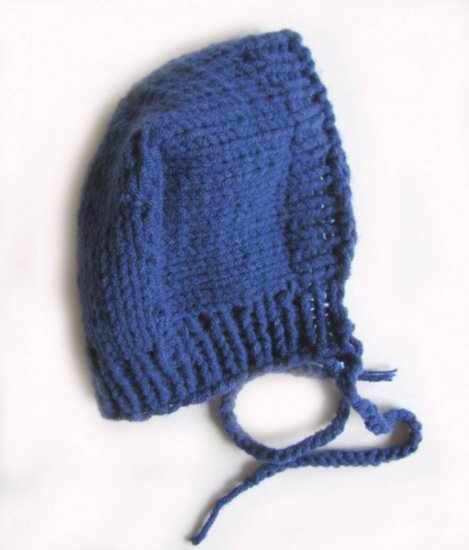 KSS Blue Helmet Type Hat with Ties 12-14" (0-9 Months)