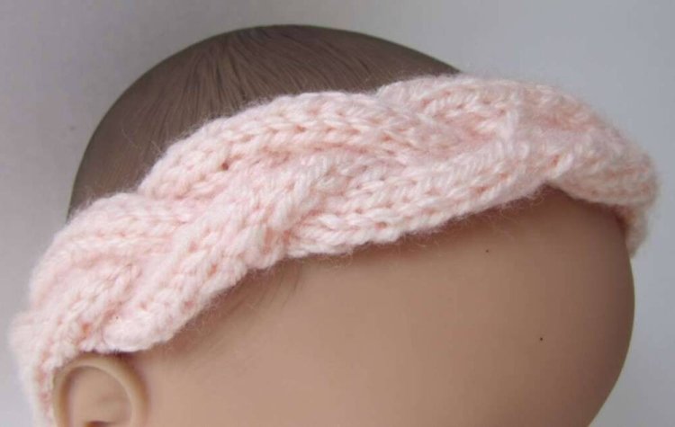 KSS  Pink Knitted Braid Headband  16-18